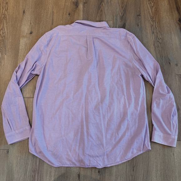 Ralph Lauren Knit Oxford Long Sleeve Button Down Shirt Lavender XXL Flesh Pony - Picture 7 of 9